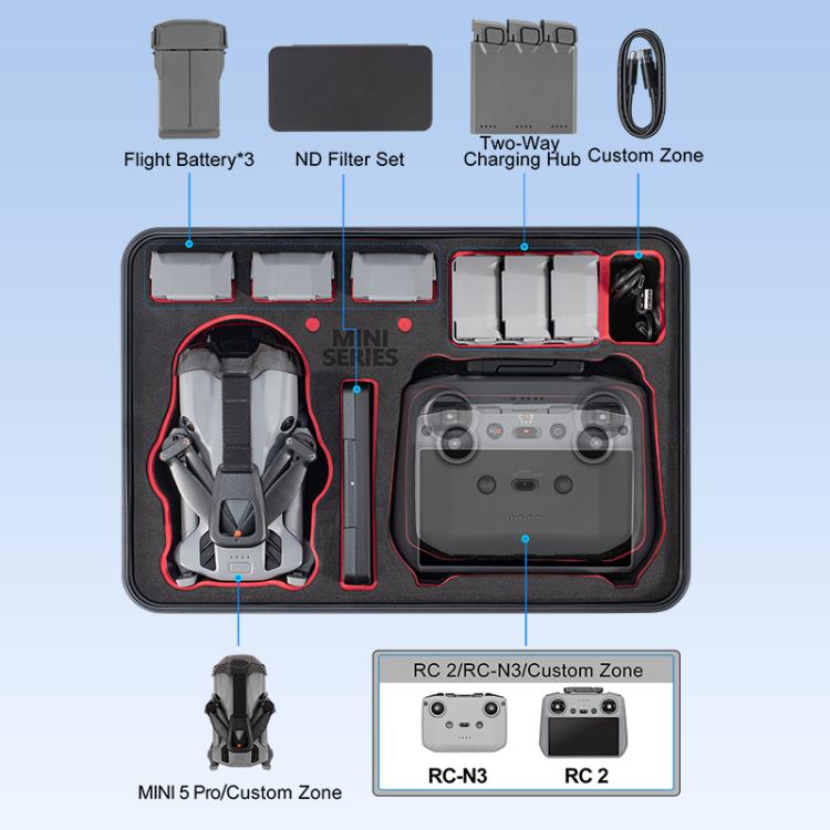 For DJI Mini 5 Pro STARTRC Waterproof ABS Suitcase Shoulder Storage Box (Black) - Backpacks & Bags by STARTRC | Online Shopping UK | buy2fix