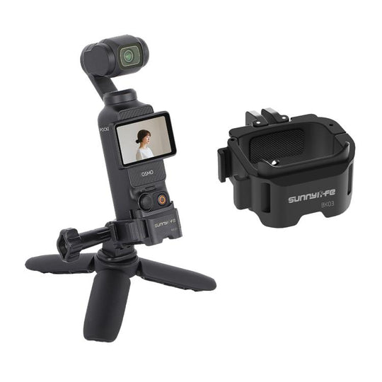 For DJI OSMO Pocket 4 / 3 Sunnylife Quick Release Adapter Mount Frame Two-Way Adapter Expansion Selfie Stick Tripod Adapter (Black)