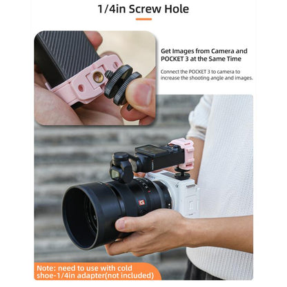 For DJI OSMO Pocket 3 Sunnylife Quick Release Adapter Mount Frame Two-Way Adapter Expansion Selfie Stick Tripod Adapter (Pink) - Mount & Holder by Sunnylife | Online Shopping UK | buy2fix