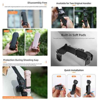 For DJI OSMO Pocket 3 Sunnylife Quick Release Adapter Mount Frame Two-Way Adapter Expansion Selfie Stick Tripod Adapter (Pink) - Mount & Holder by Sunnylife | Online Shopping UK | buy2fix