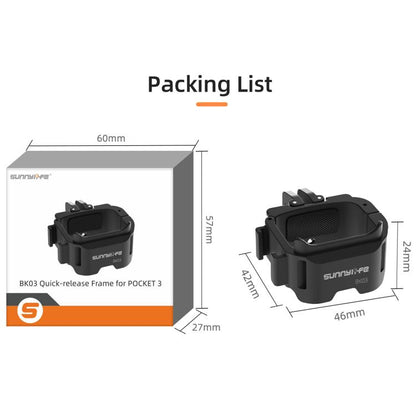 For DJI OSMO Pocket 3 Sunnylife Quick Release Adapter Mount Frame Two-Way Adapter Expansion Selfie Stick Tripod Adapter (Black) - Mount & Holder by Sunnylife | Online Shopping UK | buy2fix