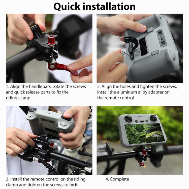 For DJI RC2 Sunnylife Remote Control Shooting Camera Bicycle Clip Mount (Black) - Holder Series by Sunnylife | Online Shopping UK | buy2fix