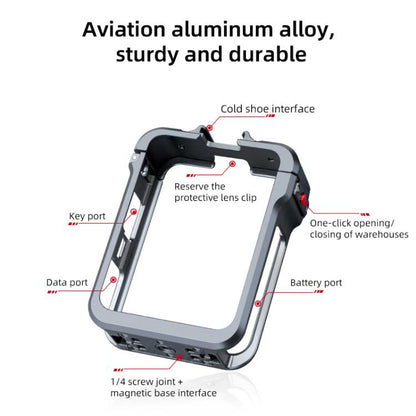 For DJI Osmo 360 Aluminum Alloy Protective Cage Expansion Frame (Grey) - Protection Frame by buy2fix | Online Shopping UK | buy2fix