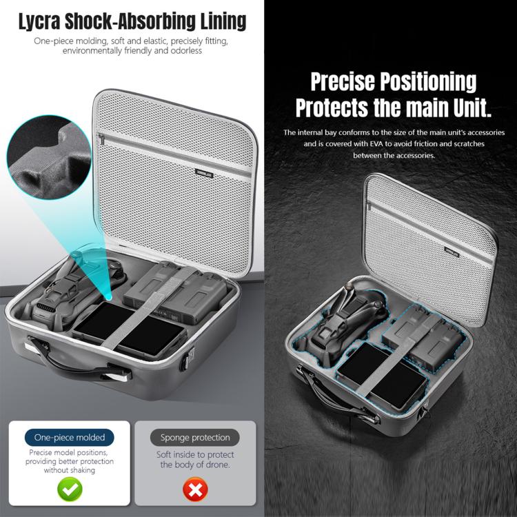 For DJI Mavic 4 Pro / RC Pro 2 STARTRC All-rounder Shoulder PU Storage Bag Handbag (Grey) - Backpacks & Bags by STARTRC | Online Shopping UK | buy2fix