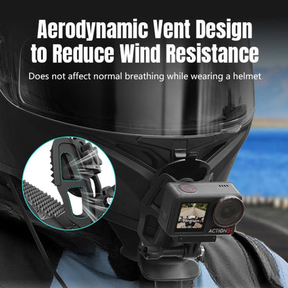 STARTRC Helmet Chin Mount Clip For GoPro, Insta360, DJI and Other Action Cameras (Black) - Mount & Holder by STARTRC | Online Shopping UK | buy2fix