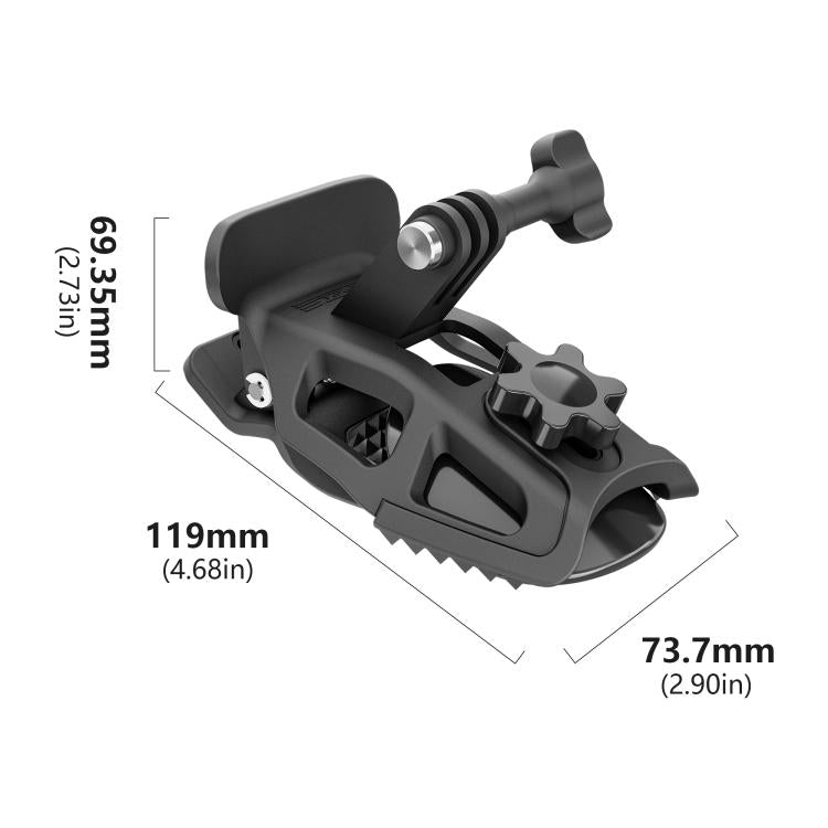 STARTRC Helmet Chin Mount Clip For GoPro, Insta360, DJI and Other Action Cameras (Black) - Mount & Holder by STARTRC | Online Shopping UK | buy2fix
