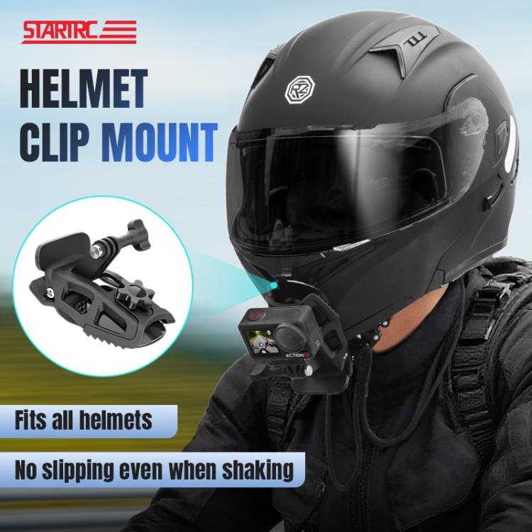 STARTRC Helmet Chin Mount Clip For GoPro, Insta360, DJI and Other Action Cameras (Black) - Mount & Holder by STARTRC | Online Shopping UK | buy2fix