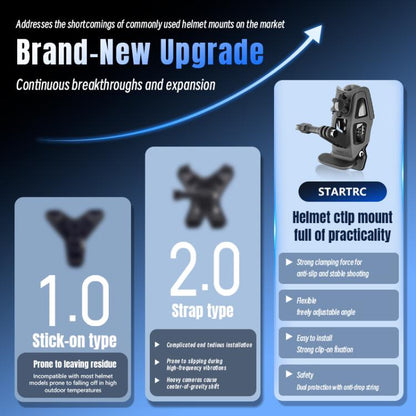 STARTRC Helmet Chin Mount Clip For GoPro, Insta360, DJI and Other Action Cameras (Black) - Mount & Holder by STARTRC | Online Shopping UK | buy2fix