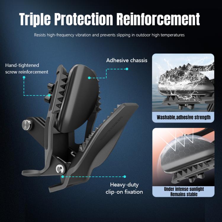 STARTRC Helmet Chin Mount Clip For GoPro, Insta360, DJI and Other Action Cameras (Black) - Mount & Holder by STARTRC | Online Shopping UK | buy2fix