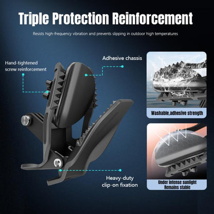 STARTRC Helmet Chin Mount Clip For GoPro, Insta360, DJI and Other Action Cameras (Black) - Mount & Holder by STARTRC | Online Shopping UK | buy2fix