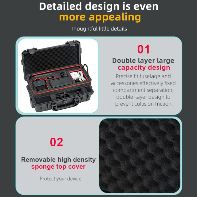For DJI Osmo 360 STARTRC Waterproof EVA ABS Dual-layer Suitcase Storage Box (Black) - Case & Bags by STARTRC | Online Shopping UK | buy2fix
