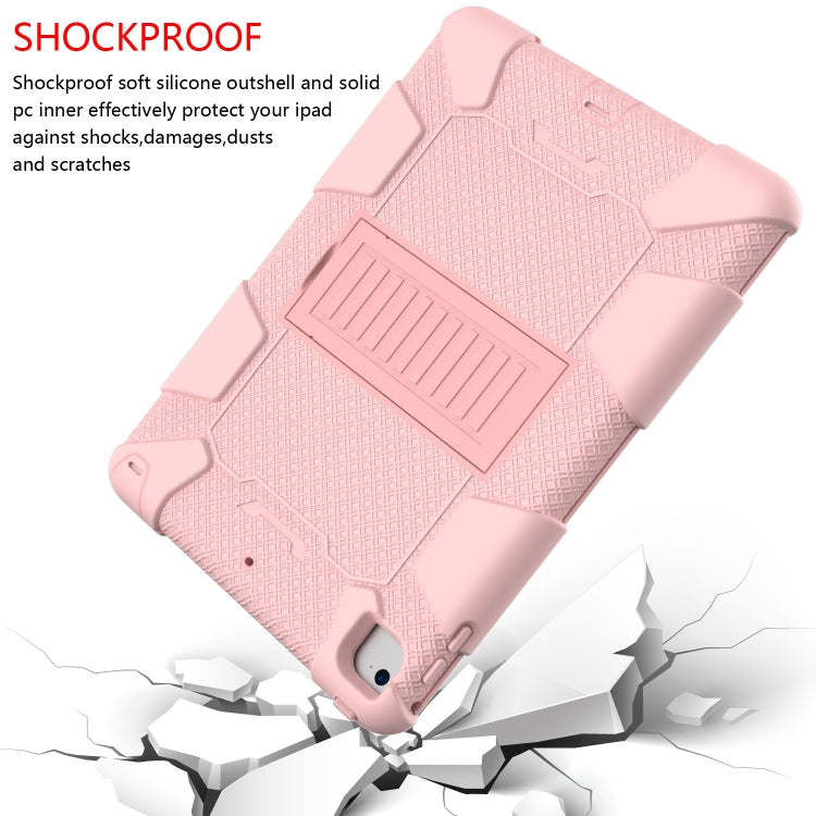Shockproof Two-color Silicone Protection Shell for iPad 9.7(2018) & 9.7(2017) & Air 2, with Holder(Rose Gold) - iPad 9.7 (2018) & (2017) Cases by buy2fix | Online Shopping UK | buy2fix