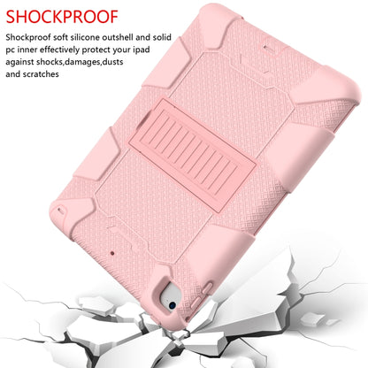 Shockproof Two-color Silicone Protection Shell for iPad 9.7(2018) & 9.7(2017) & Air 2, with Holder(Rose Gold) - iPad 9.7 (2018) & (2017) Cases by buy2fix | Online Shopping UK | buy2fix
