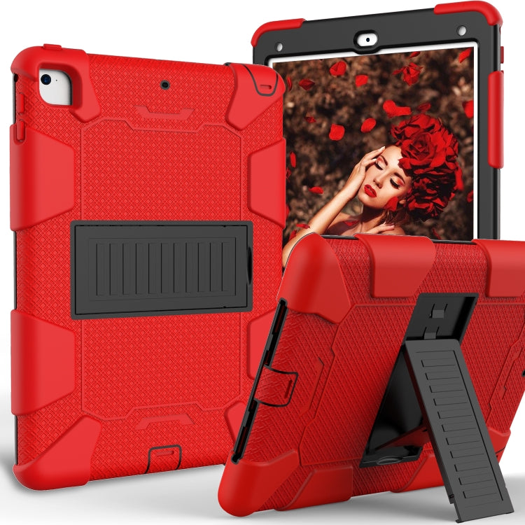 Shockproof Two-color Silicone Protection Shell for iPad 9.7(2018) & 9.7(2017) & Air 2, with Holder(Red+Black) - iPad 9.7 (2018) & (2017) Cases by buy2fix | Online Shopping UK | buy2fix