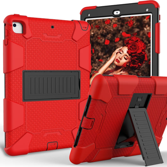 Shockproof Two-color Silicone Protection Shell for iPad 9.7(2018) & 9.7(2017) & Air 2, with Holder(Red+Black) - iPad 9.7 (2018) & (2017) Cases by buy2fix | Online Shopping UK | buy2fix