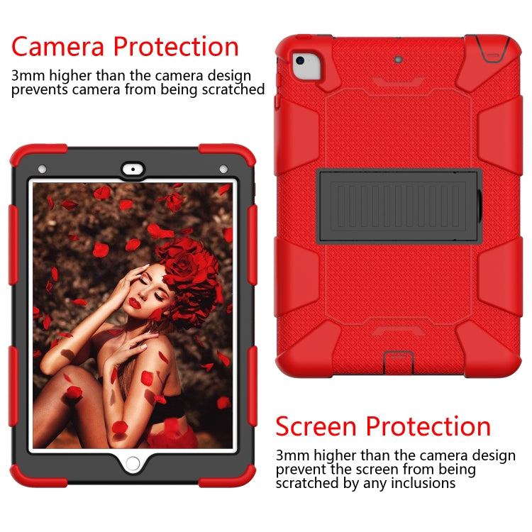 Shockproof Two-color Silicone Protection Shell for iPad 9.7(2018) & 9.7(2017) & Air 2, with Holder(Red+Black) - iPad 9.7 (2018) & (2017) Cases by buy2fix | Online Shopping UK | buy2fix