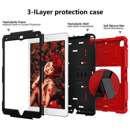 Shockproof Two-color Silicone Protection Shell for iPad 9.7(2018) & 9.7(2017) & Air 2, with Holder(Red+Black) - iPad 9.7 (2018) & (2017) Cases by buy2fix | Online Shopping UK | buy2fix