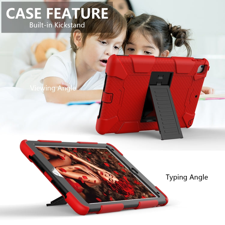 Shockproof Two-color Silicone Protection Shell for iPad 9.7(2018) & 9.7(2017) & Air 2, with Holder(Red+Black) - iPad 9.7 (2018) & (2017) Cases by buy2fix | Online Shopping UK | buy2fix