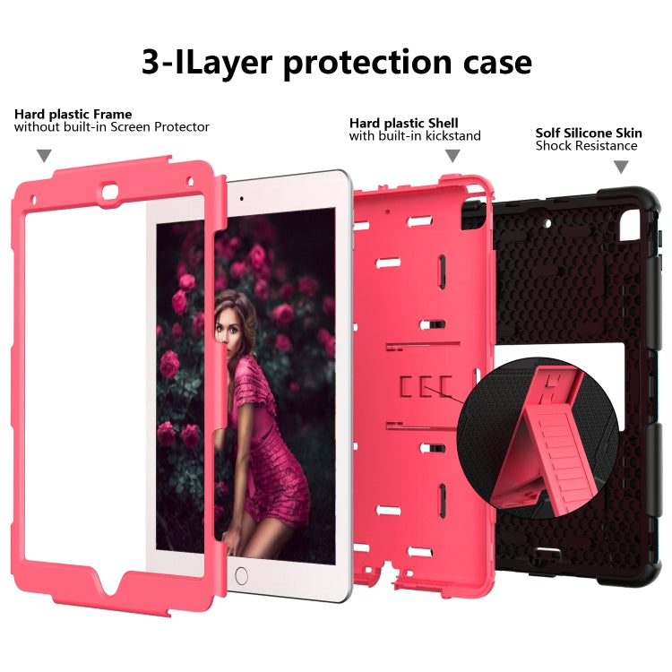Shockproof Two-color Silicone Protection Shell for iPad 9.7(2018) & 9.7(2017) & Air 2, with Holder(Black+Red) - iPad 9.7 (2018) & (2017) Cases by buy2fix | Online Shopping UK | buy2fix