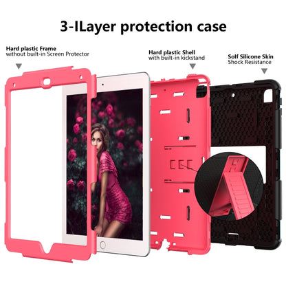 Shockproof Two-color Silicone Protection Shell for iPad 9.7(2018) & 9.7(2017) & Air 2, with Holder(Black+Red) - iPad 9.7 (2018) & (2017) Cases by buy2fix | Online Shopping UK | buy2fix