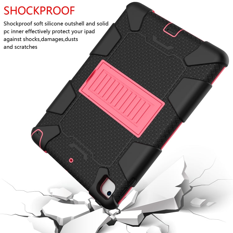 Shockproof Two-color Silicone Protection Shell for iPad 9.7(2018) & 9.7(2017) & Air 2, with Holder(Black+Red) - iPad 9.7 (2018) & (2017) Cases by buy2fix | Online Shopping UK | buy2fix