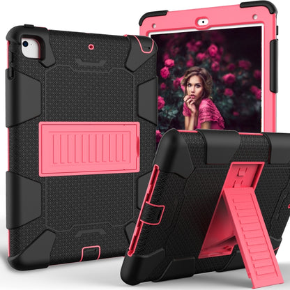 Shockproof Two-color Silicone Protection Shell for iPad 9.7(2018) & 9.7(2017) & Air 2, with Holder(Black+Red) - iPad 9.7 (2018) & (2017) Cases by buy2fix | Online Shopping UK | buy2fix