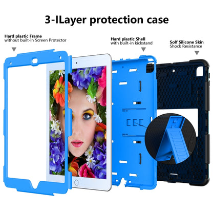 Shockproof Two-color Silicone Protection Shell for iPad 9.7(2018) & 9.7(2017) & Air 2, with Holder(Black+Blue) - iPad 9.7 (2018) & (2017) Cases by buy2fix | Online Shopping UK | buy2fix