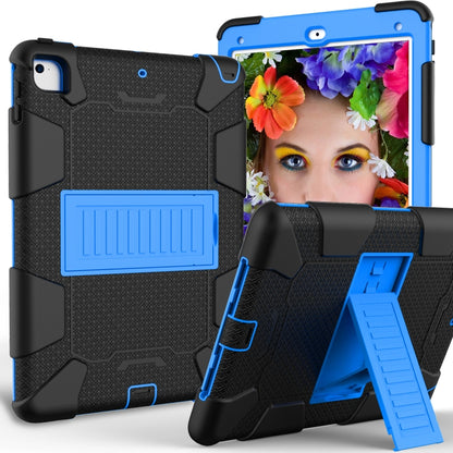 Shockproof Two-color Silicone Protection Shell for iPad 9.7(2018) & 9.7(2017) & Air 2, with Holder(Black+Blue) - iPad 9.7 (2018) & (2017) Cases by buy2fix | Online Shopping UK | buy2fix