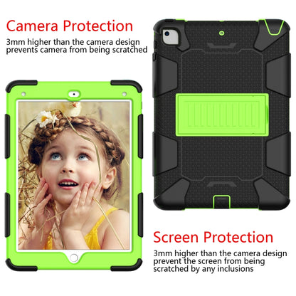 Shockproof Two-color Silicone Protection Shell for iPad 9.7(2018) & 9.7(2017) & Air 2, with Holder(Black+Yellow-green) - iPad 9.7 (2018) & (2017) Cases by buy2fix | Online Shopping UK | buy2fix