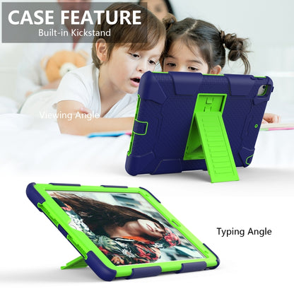 Shockproof Two-color Silicone Protection Shell for iPad 9.7(2018) & 9.7(2017) & Air 2, with Holder(Navy Blue+Yellow-green) - iPad 9.7 (2018) & (2017) Cases by buy2fix | Online Shopping UK | buy2fix