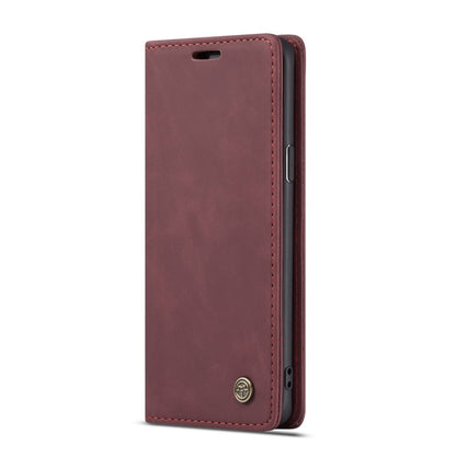 CaseMe-013 Multifunctional Retro Frosted Horizontal Flip Leather Case with Card Slot & Holder & Wallet for Galaxy S9(Wine Red) by CaseMe