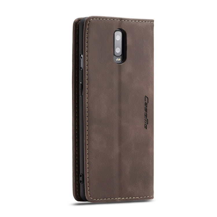 CaseMe-013 Multifunctional Horizontal Flip Leather Case with Card Slot & Holder for OnePlus 7(Coffee) - OnePlus Cases by CaseMe | Online Shopping UK | buy2fix