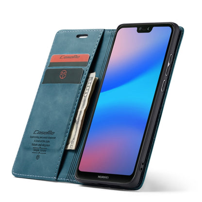 CaseMe-013 Multifunctional Horizontal Flip Leather Case with Card Slot & Holder for Huawei P20 Lite(Blue) - Huawei Cases by CaseMe | Online Shopping UK | buy2fix