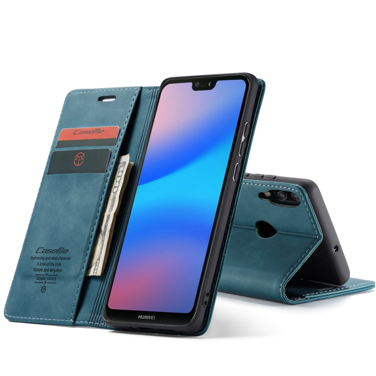 CaseMe-013 Multifunctional Horizontal Flip Leather Case with Card Slot & Holder for Huawei P20 Lite(Blue) - Huawei Cases by CaseMe | Online Shopping UK | buy2fix