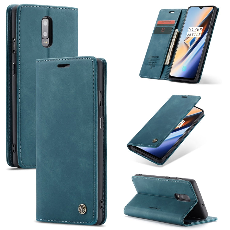 CaseMe-013 Multifunctional Horizontal Flip Leather Case with Card Slot & Holder for OnePlus 7(Blue) - OnePlus Cases by CaseMe | Online Shopping UK | buy2fix