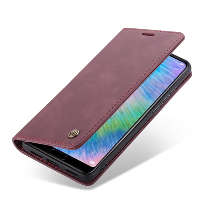 CaseMe-013 Multifunctional Horizontal Flip Leather Case with Card Slot & Holder for Huawei P20(Wine Red) by CaseMe