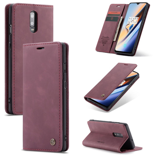 CaseMe-013 Multifunctional Horizontal Flip Leather Case with Card Slot & Holder for Oneplus 7(Wine Red) - OnePlus Cases by CaseMe | Online Shopping UK | buy2fix