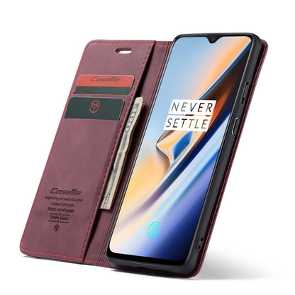 CaseMe-013 Multifunctional Horizontal Flip Leather Case with Card Slot & Holder for Oneplus 7(Wine Red) - OnePlus Cases by CaseMe | Online Shopping UK | buy2fix