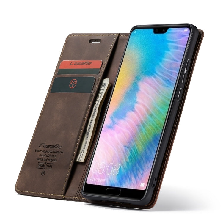 CaseMe-013 Detachable Multifunctional Horizontal Flip Leather Case with Card Slot & Holder for Huawei P20 Pro(Coffee) by CaseMe