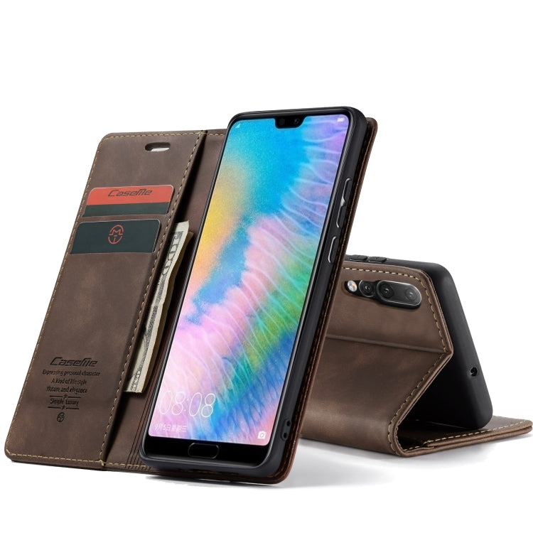 CaseMe-013 Detachable Multifunctional Horizontal Flip Leather Case with Card Slot & Holder for Huawei P20 Pro(Coffee) by CaseMe
