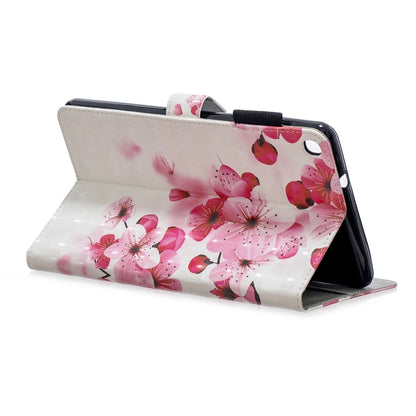 3D Horizontal Flip Leather Case with Holder & Card Slots For Galaxy Tab A 8 (2019)(Red Flower) by buy2fix