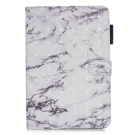 3D Horizontal Flip Leather Case with Holder & Card Slots For Galaxy Tab A 8 (2019)(White Marble) by buy2fix