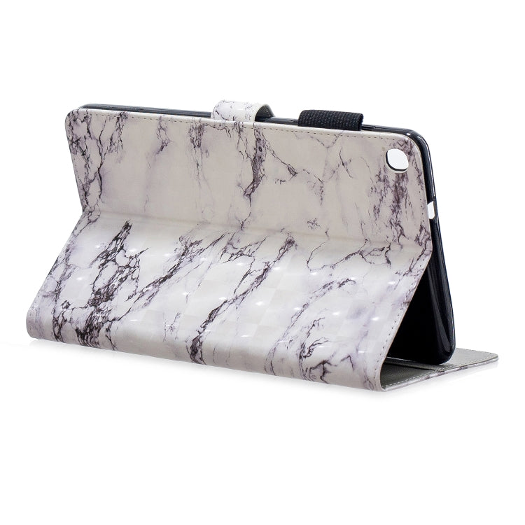 3D Horizontal Flip Leather Case with Holder & Card Slots For Galaxy Tab A 8 (2019)(White Marble) by buy2fix