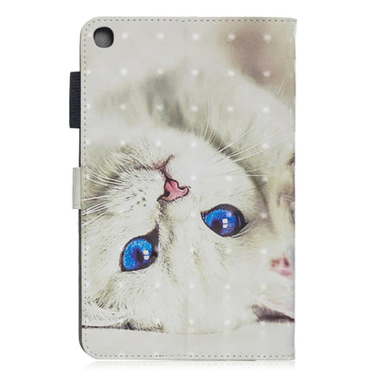 3D Horizontal Flip Leather Case with Holder & Card Slots For Galaxy Tab A 8 (2019)(White Cat) by buy2fix
