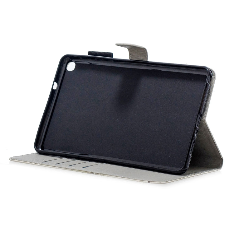 3D Horizontal Flip Leather Case with Holder & Card Slots For Galaxy Tab A 8 (2019)(White Cat) by buy2fix