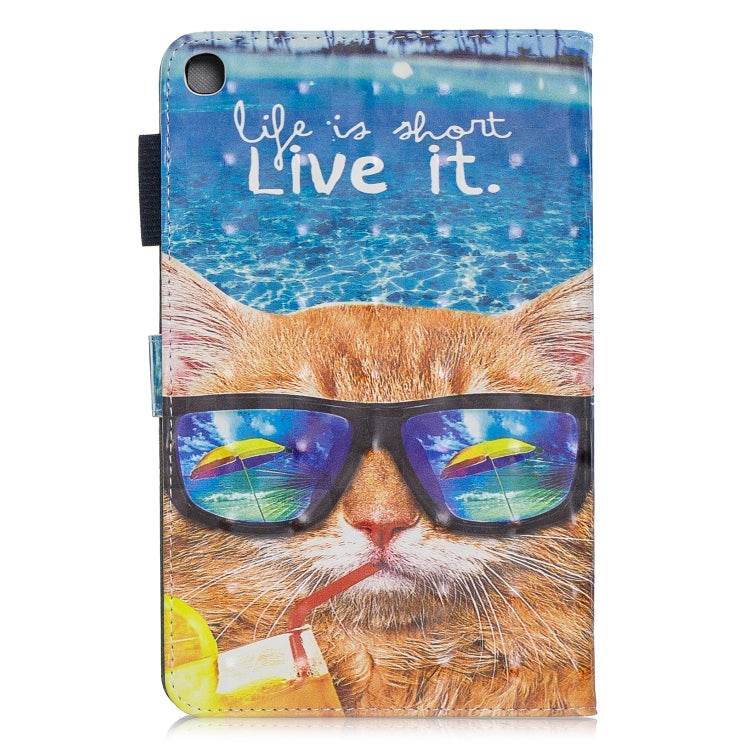 3D Horizontal Flip Leather Case with Holder & Card Slots For Galaxy Tab A 8 (2019)(Undersea Cat) by buy2fix