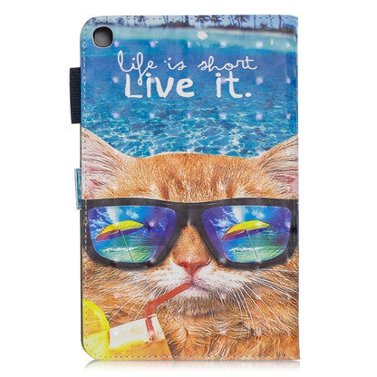 3D Horizontal Flip Leather Case with Holder & Card Slots For Galaxy Tab A 8 (2019)(Undersea Cat) by buy2fix
