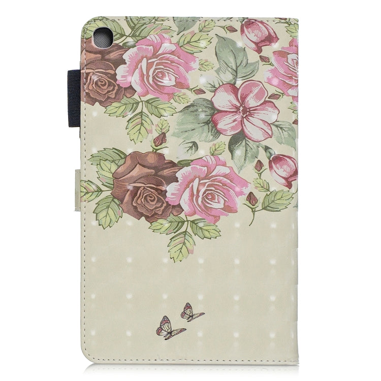 3D Horizontal Flip Leather Case with Holder & Card Slots For Galaxy Tab A 8 (2019)(Flower Butterfly) by buy2fix
