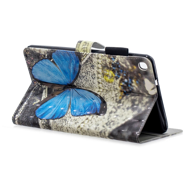 3D Horizontal Flip Leather Case with Holder & Card Slots For Galaxy Tab A 8 (2019)(Blue Butterfly) by buy2fix