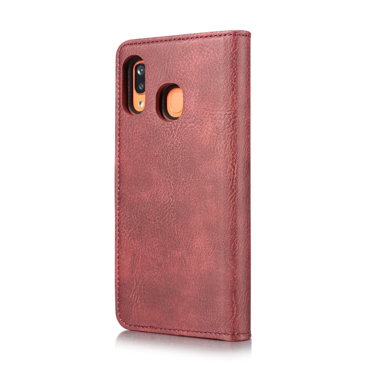 For Galaxy A20 & A30 & M10s DG.MING Crazy Horse Texture Flip Detachable Magnetic Leather Case with Holder & Card Slots & Wallet(Red) - Galaxy Phone Cases by DG.MING | Online Shopping UK | buy2fix